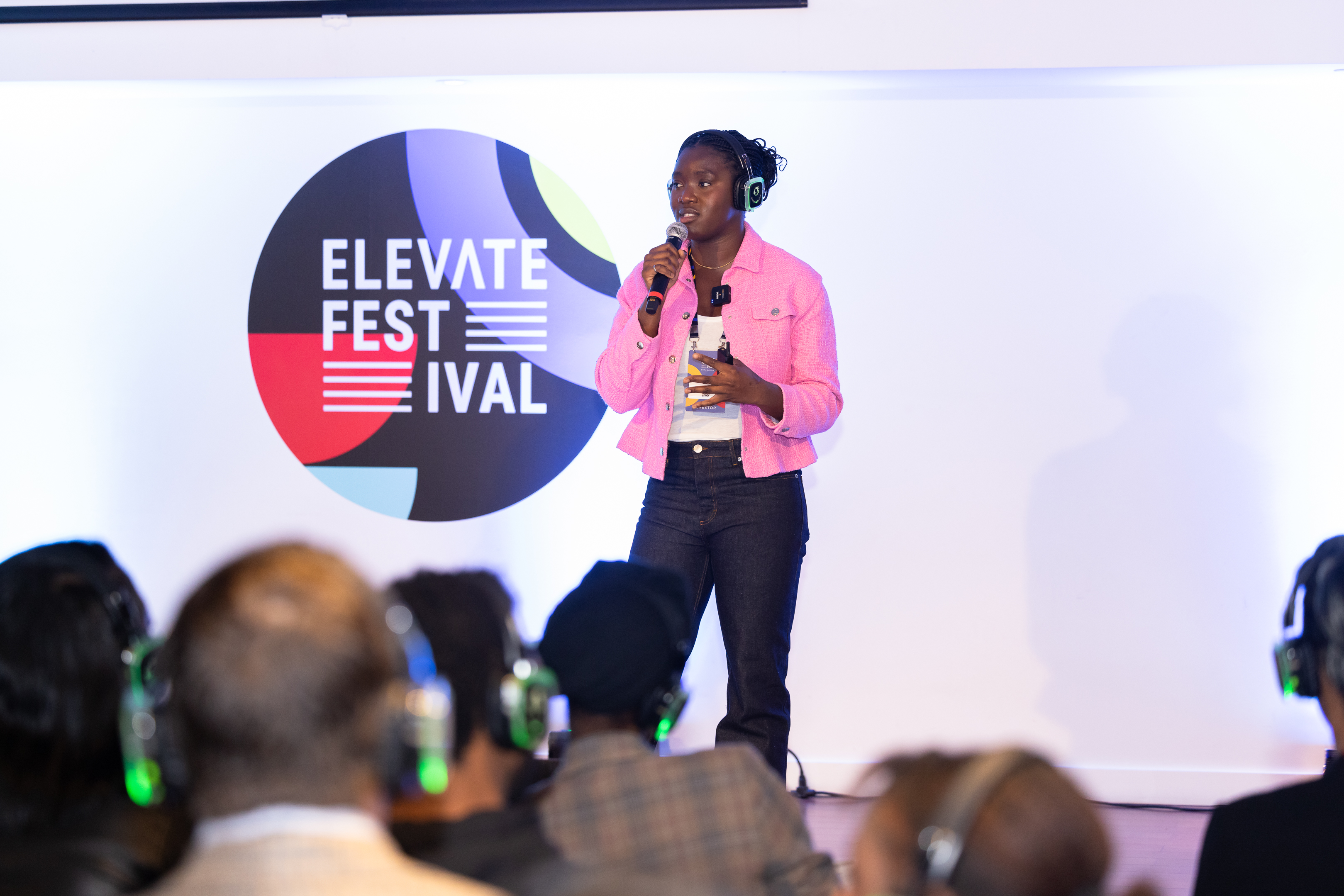 Feyisayo Enuiyin speaking on stage